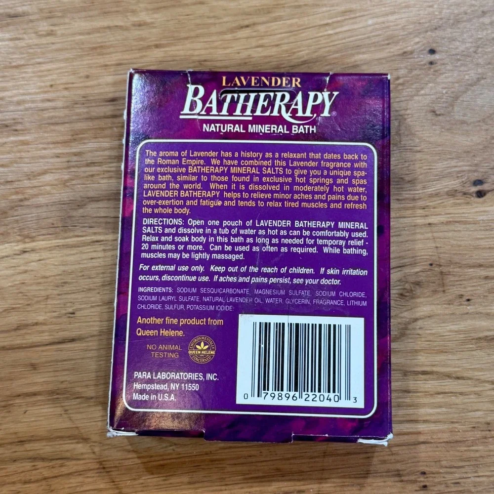 New Lavender Batherapy Natural Mineral Bath Salts Queen‎ Helene 3 Baths Relaxing